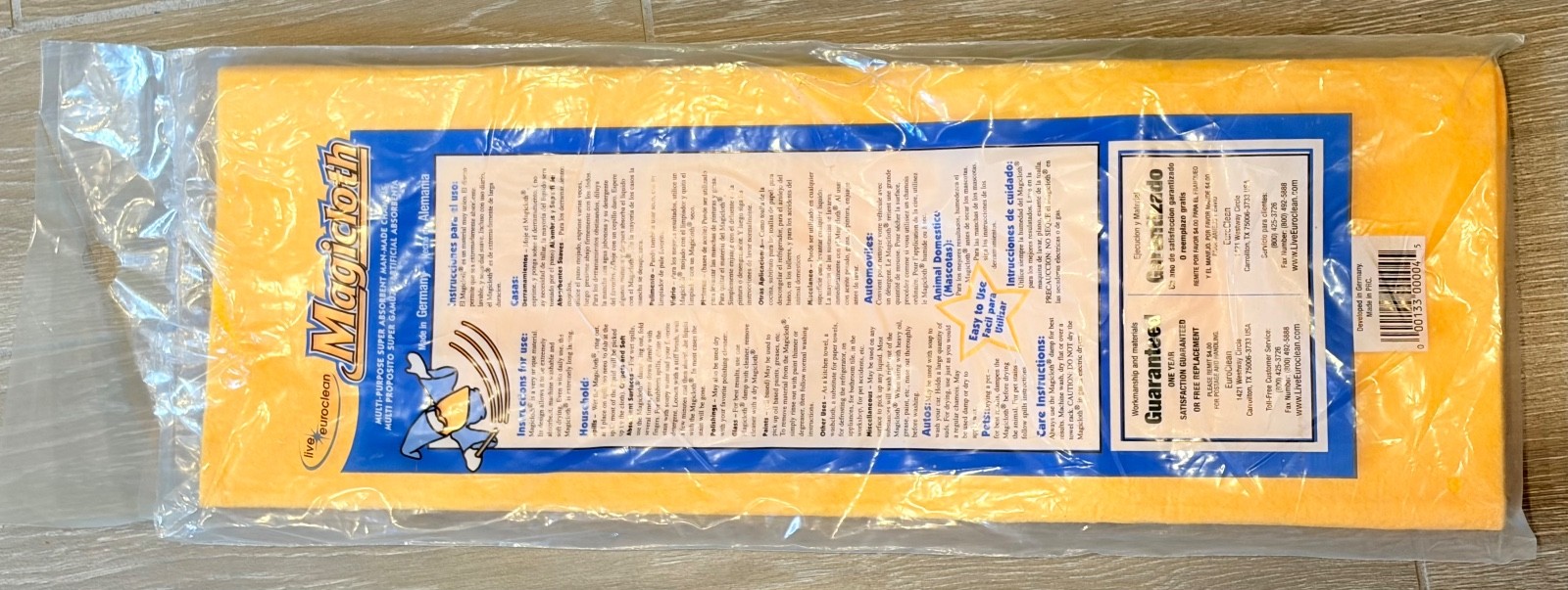 Live Euroclean Magicloth Multi-Purpose Super Absorbent Chamois Cloth NOS Germany