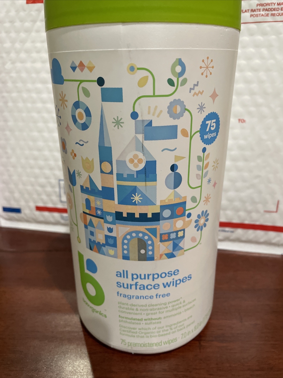 BabyGanics All-Purpose Surface USDA CERTIFICATION Wipes, Unscented, 75 Count