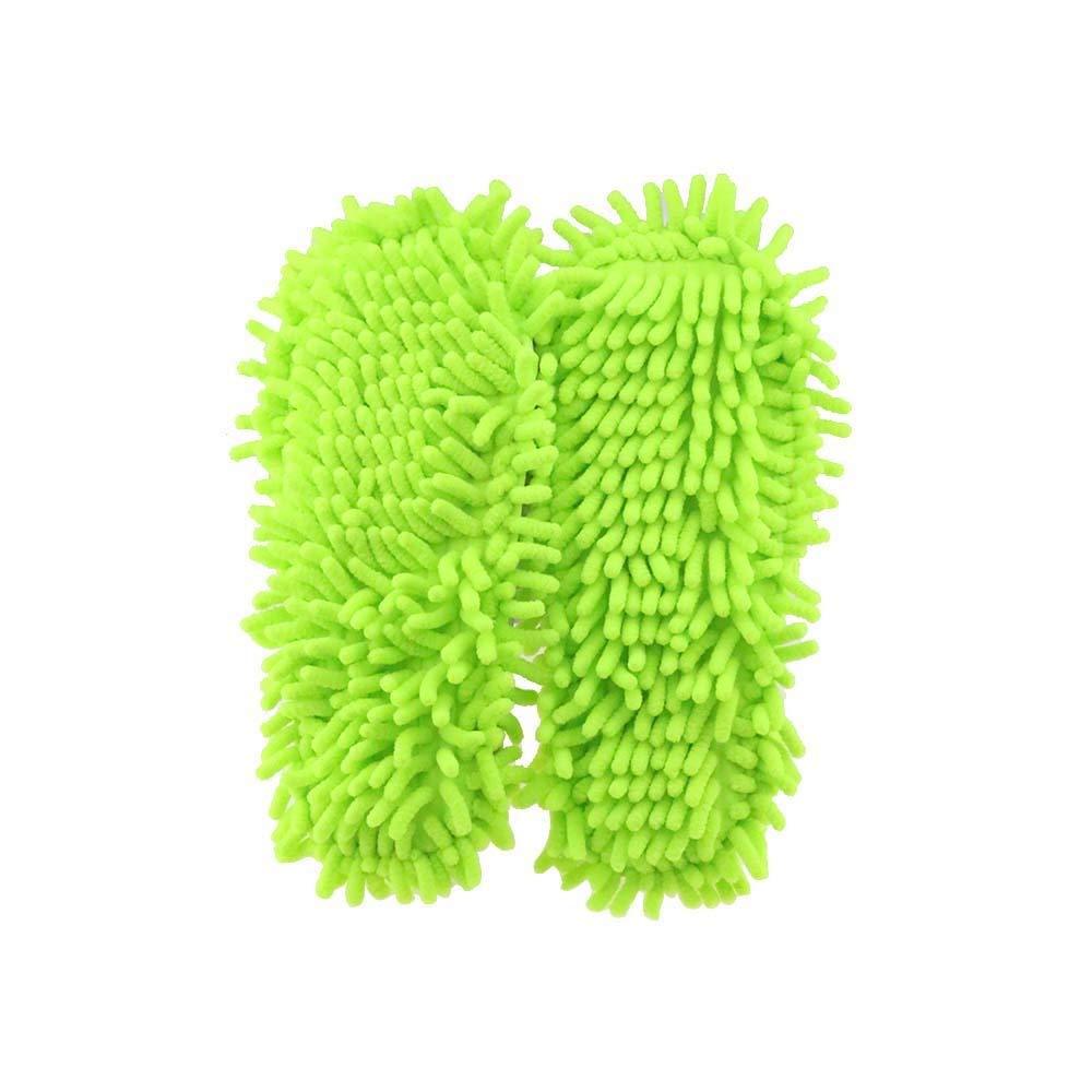Slipper Microfiber Mopping Shoes Cleaning Tool Size 6 – 9 GREEN – 2 Pairs
