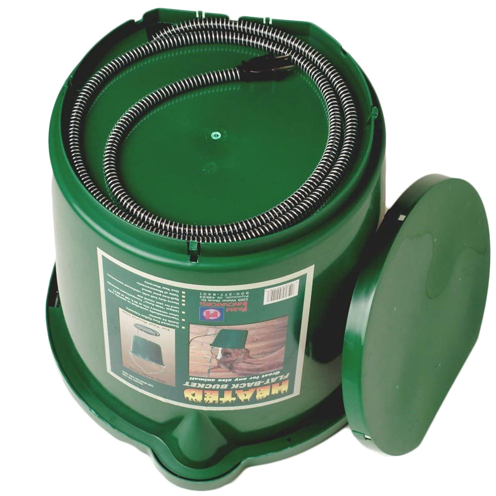 Farm Innovators Oversized 5 Gallon Plastic Flat Heated Bucket, 120 Watt (2 Pack)