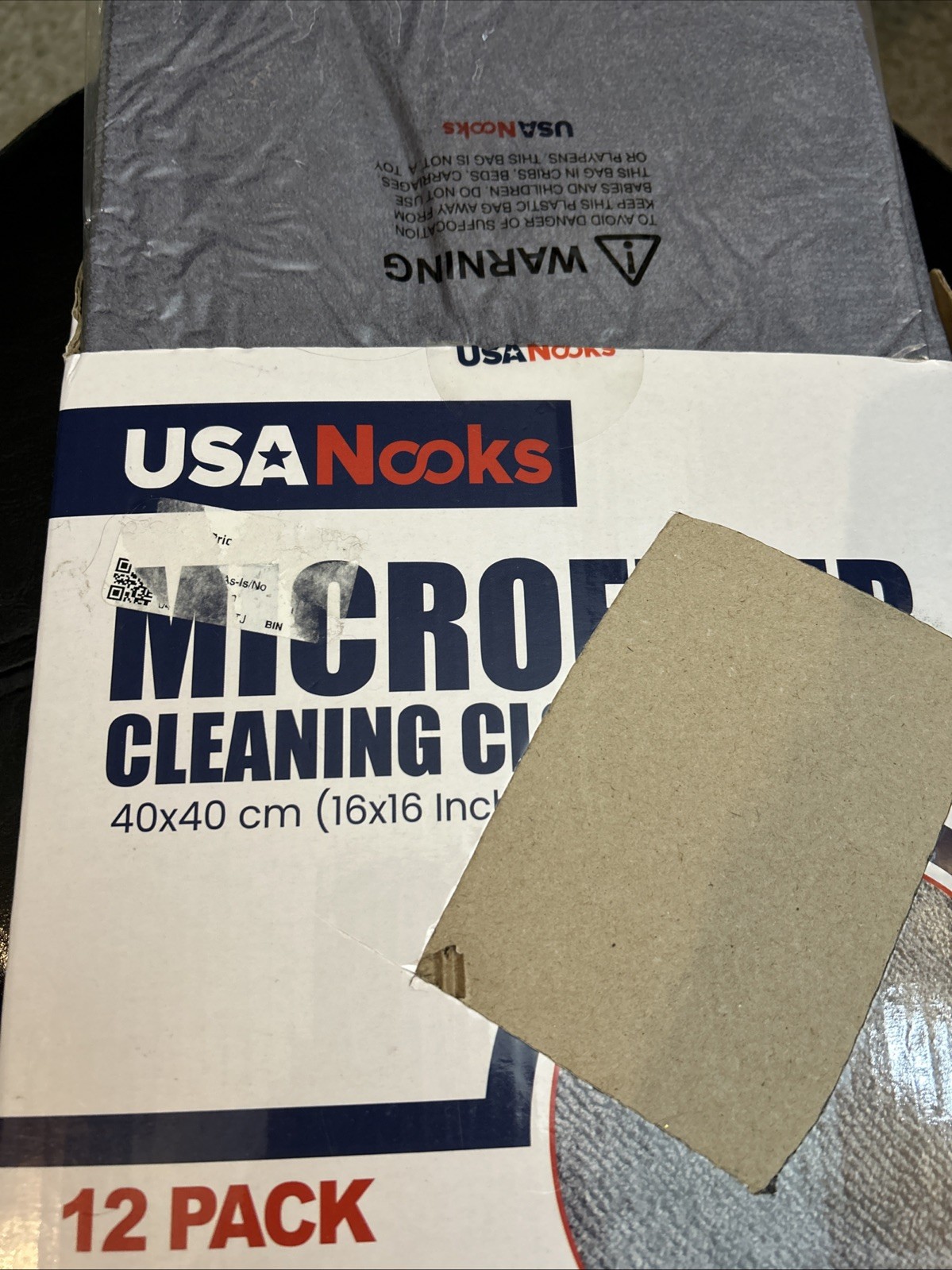 USANOOKS Microfiber Cleaning Cloth Grey – 12 Pcs (12.5″x12.5″) – bin 11