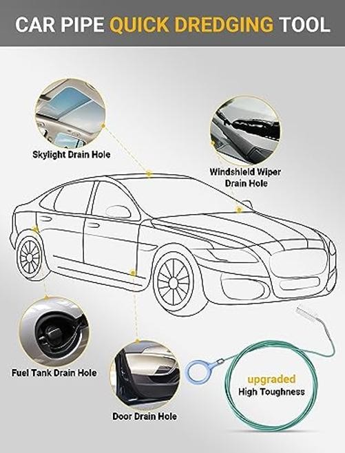 2-Packs Auto Sunroof Drain Cleaning Tool,78 Inch Flexible Drain 78 Inch-2Packs