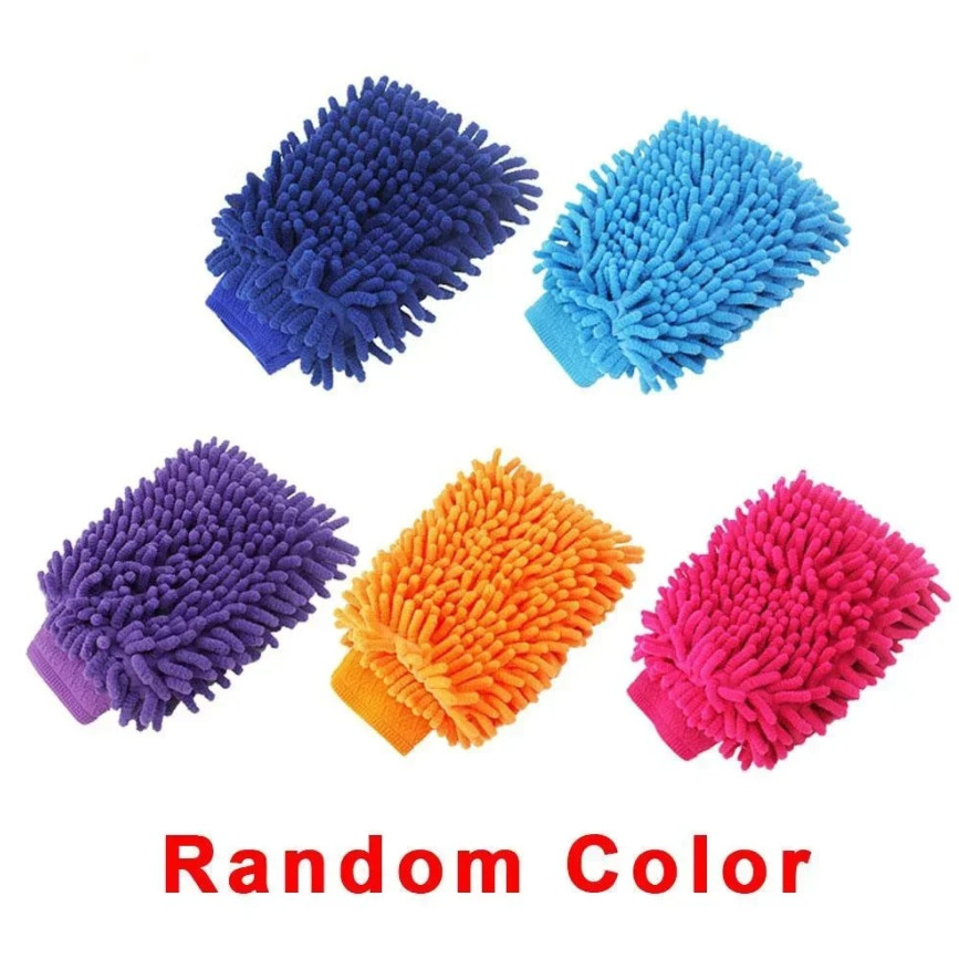 3pcs Car Wash Gloves Chenille Fleece Cleaning Mitts Scratch-Free Auto Care – NEW