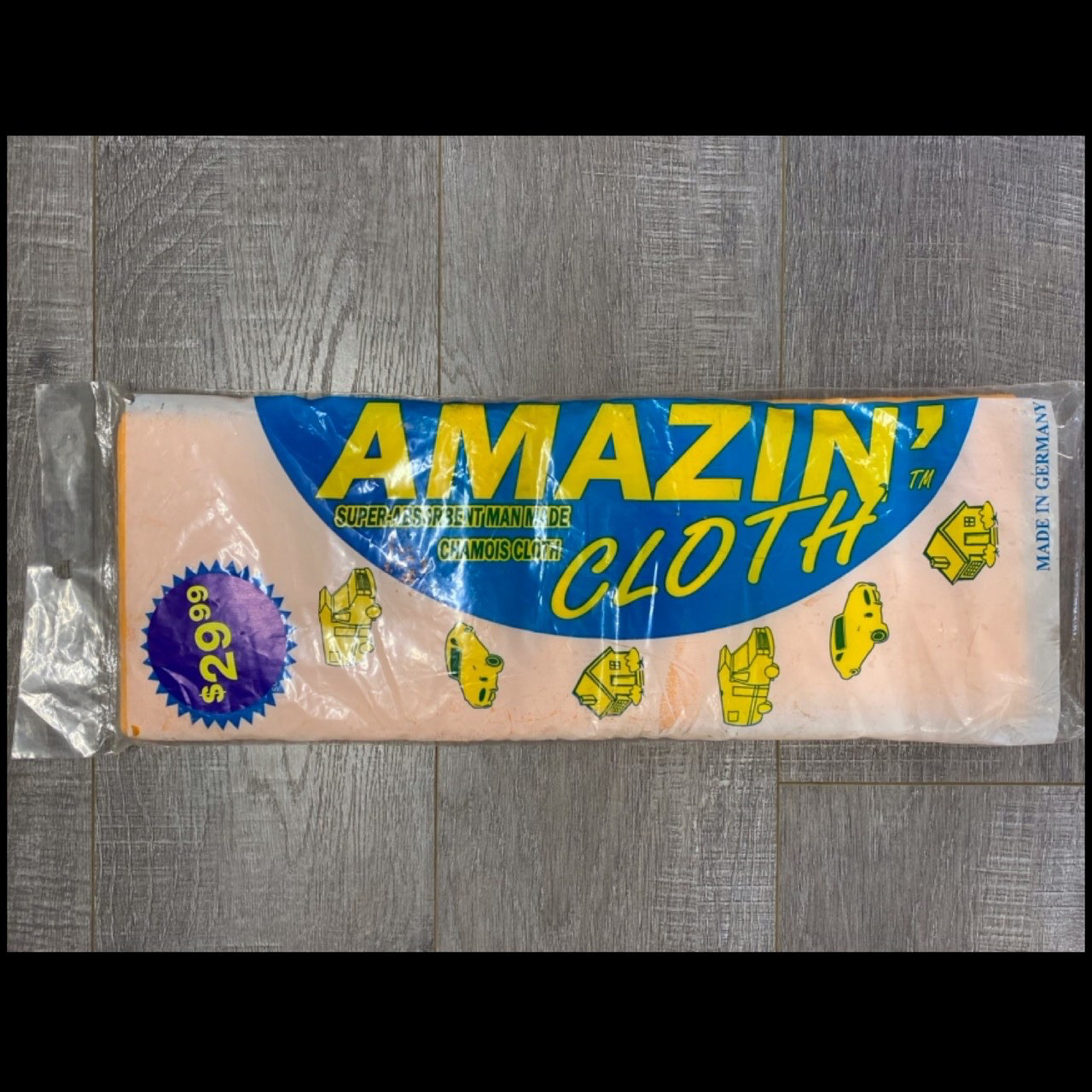 Vintage AMAZIN’ CLOTH Car Chamois Super Absorbent Large 19” Garage House Germany