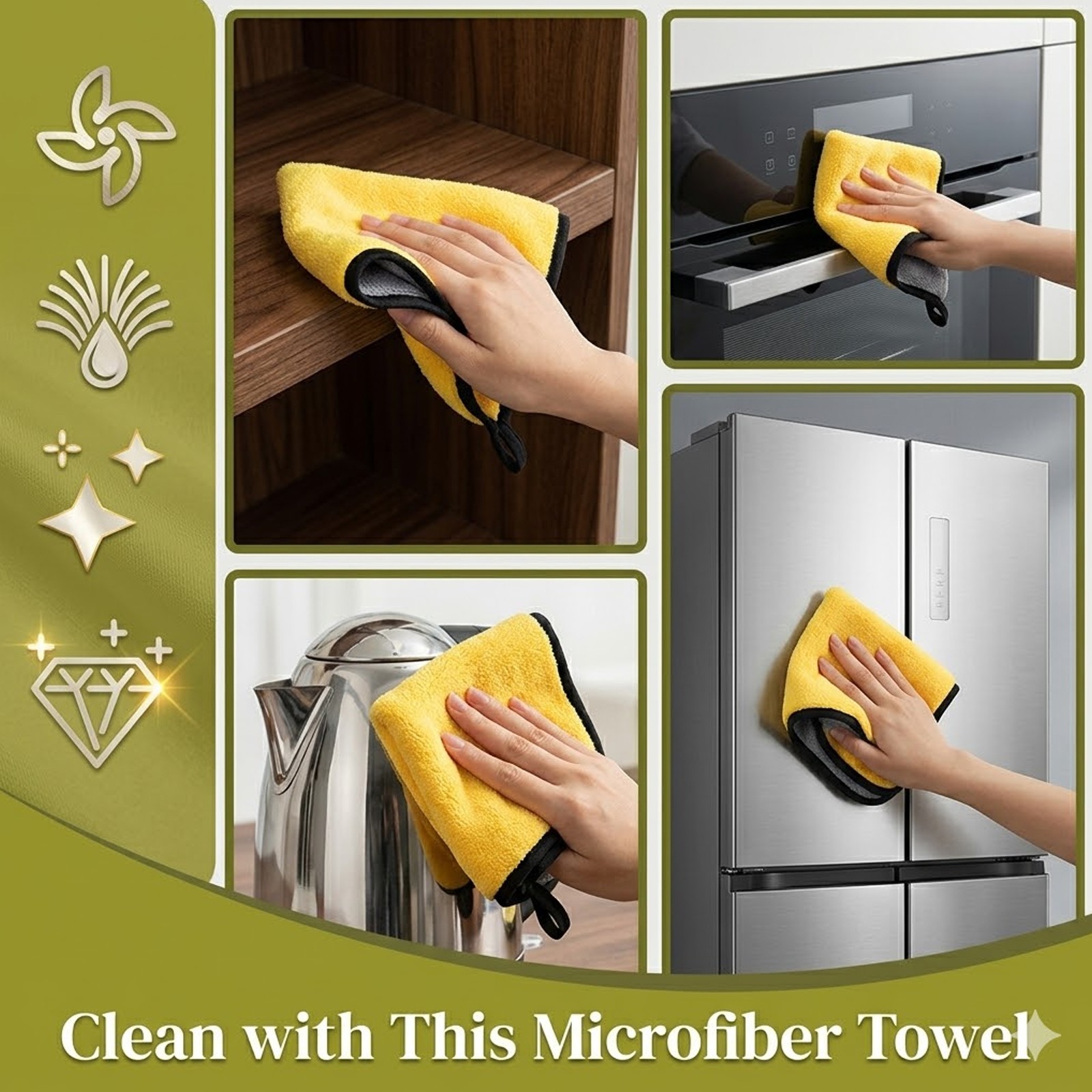 Microfiber Cleaning Cloth Car Wash Towel Drying Rag Car Polishing Detailing
