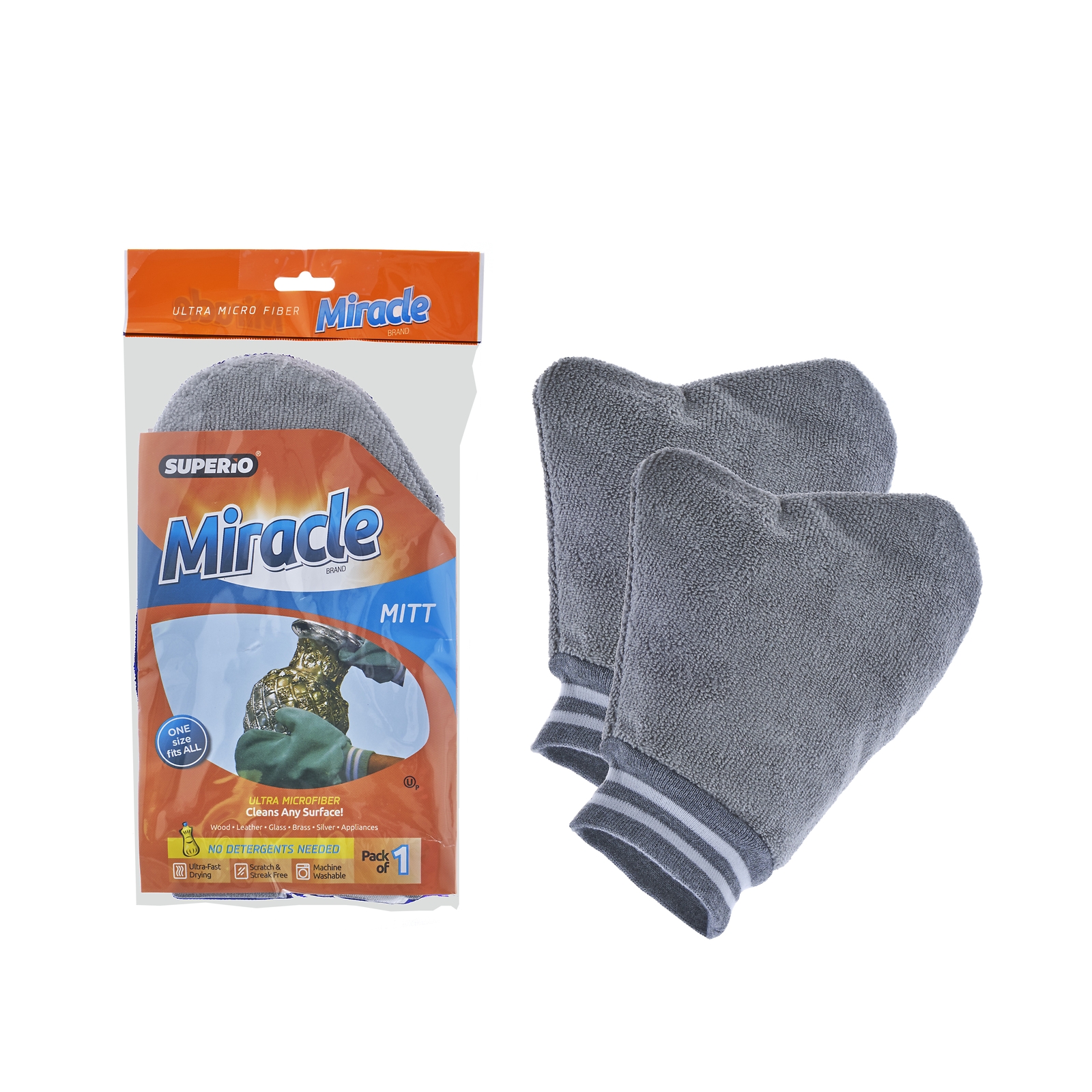 Superio Silver Polish Glove 2-Pack Reusable Ultra Microfiber Miracle Mitten