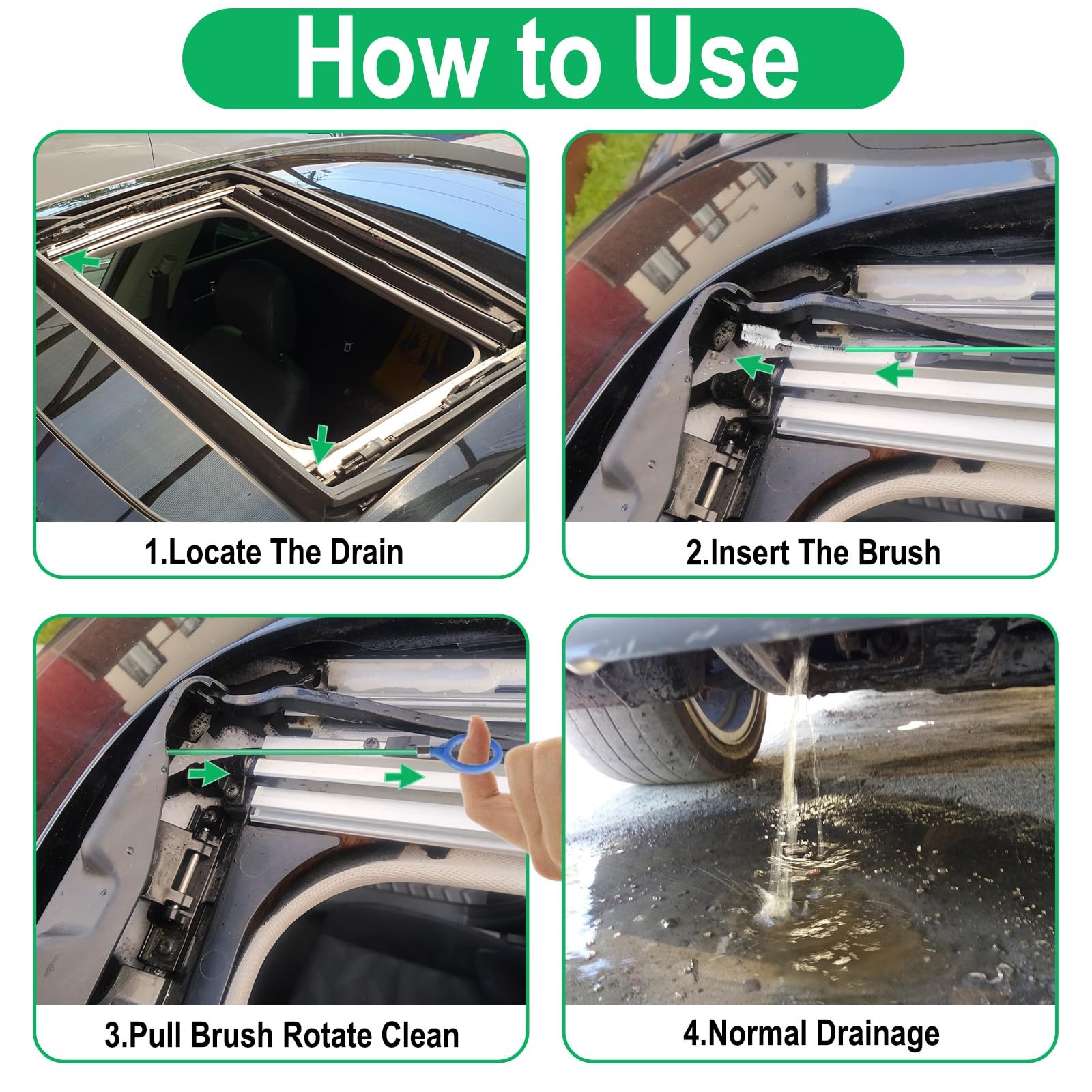 Auto Sunroof Drain Cleaning Tool, 78 Inch Flexible Nylon & Steel Wire Tube