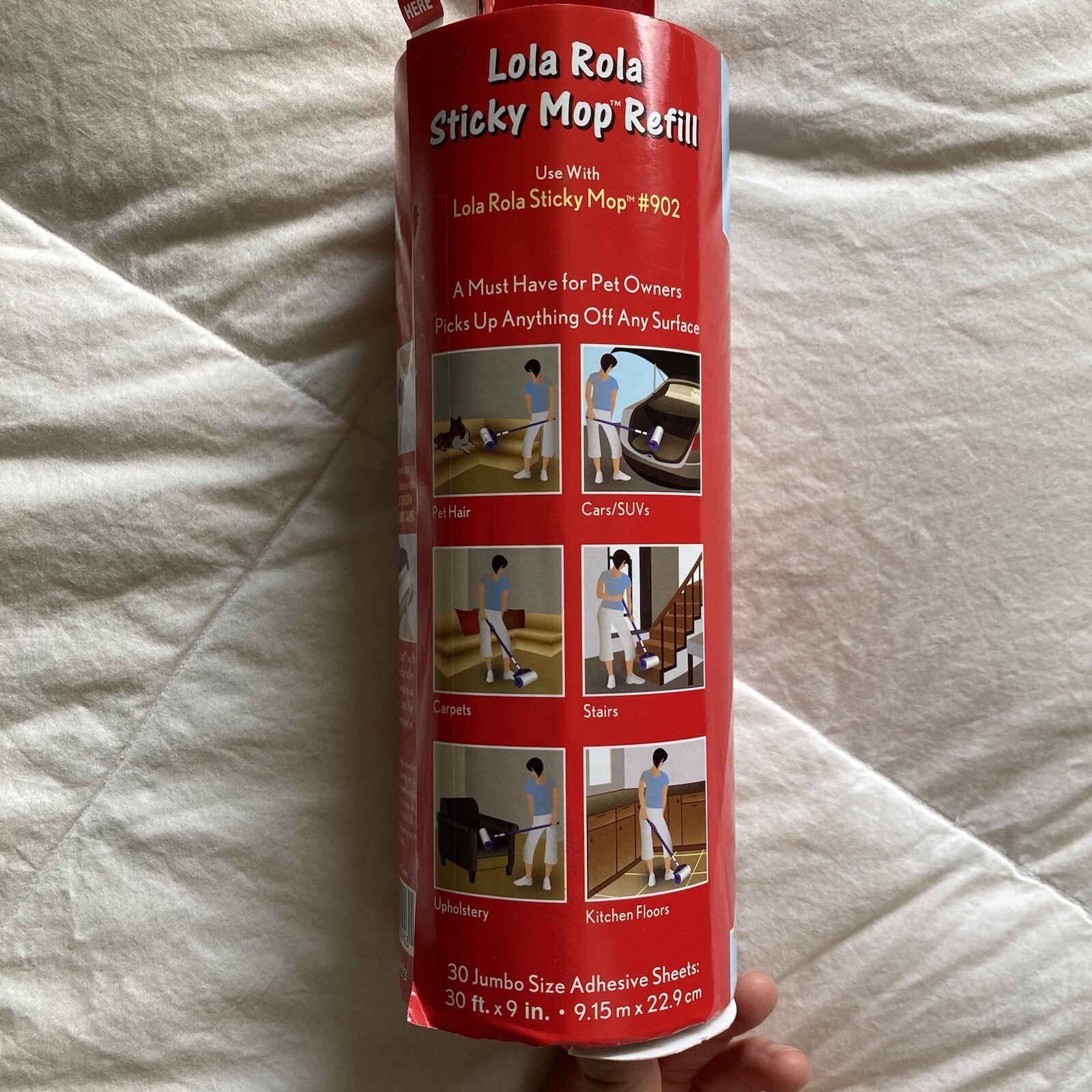 NEW Lola Rola Sticky Mop Refill 30 Original Jumbo Sticky Sheets Use w/ Mop#902