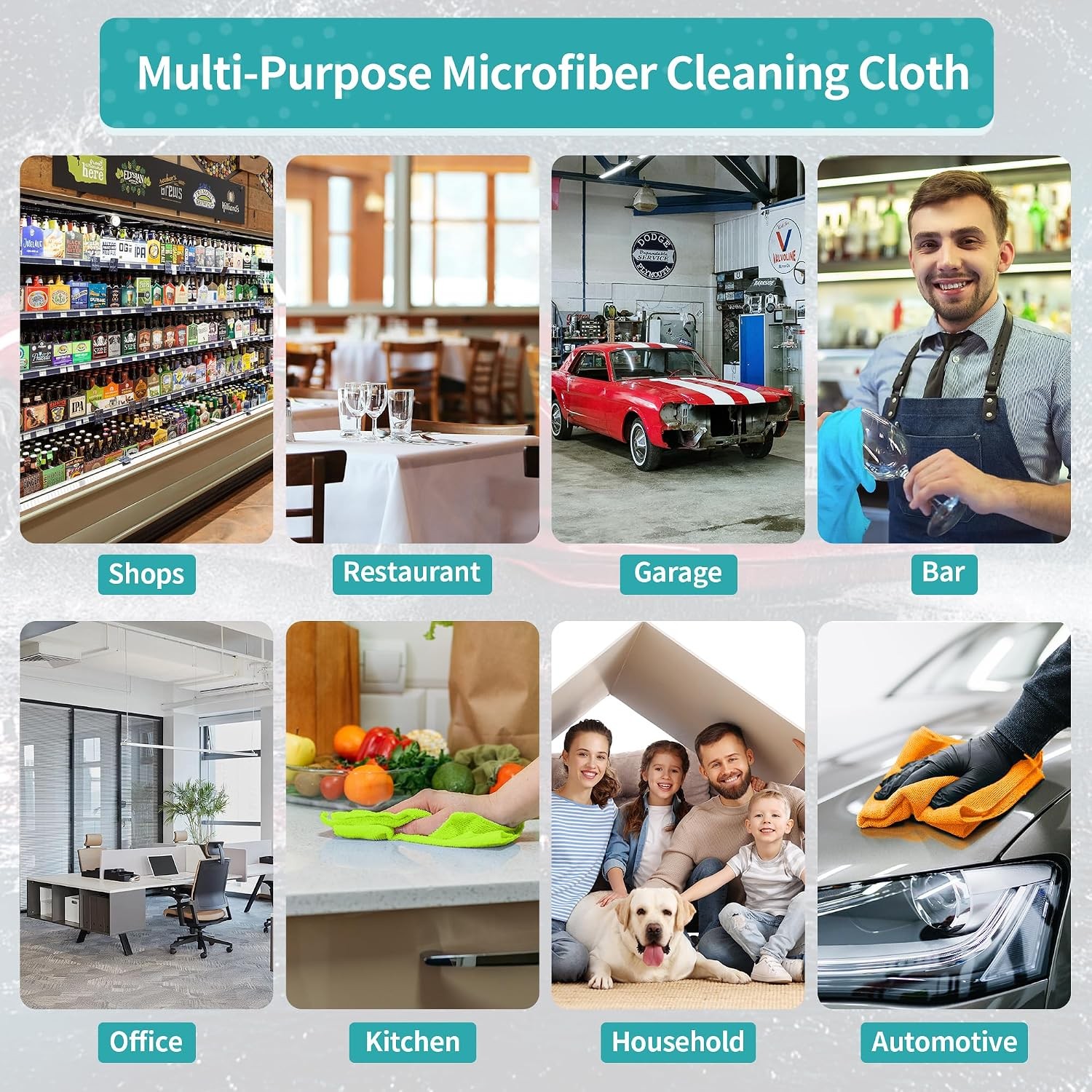 Microfiber Cleaning Cloth, 12 Pack Cleaning Rags, 12″ x 12″ Microfiber Towel,