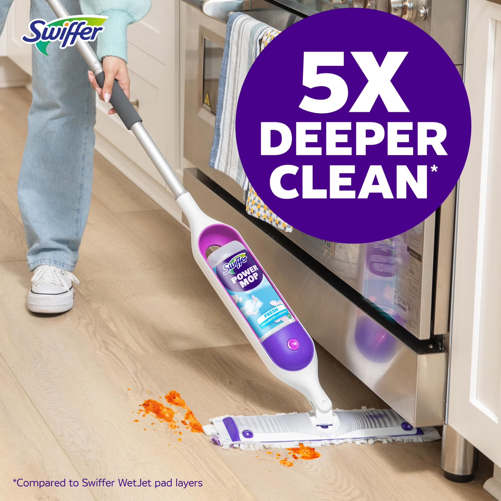 Swiffer PowerMop Floor Cleaning Kit for Tile Wood Vinyl Laminate