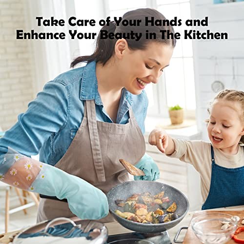 Reusable Rubber Cleaning Gloves for Medium (Pack of 3) Assorted Colors
