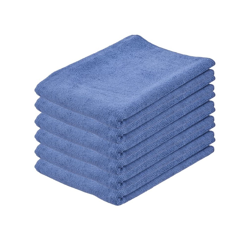 Large Microfiber Cleaning Cloth for Floor/Car Towels 20″x30″, 6 Pack, Blue Rags