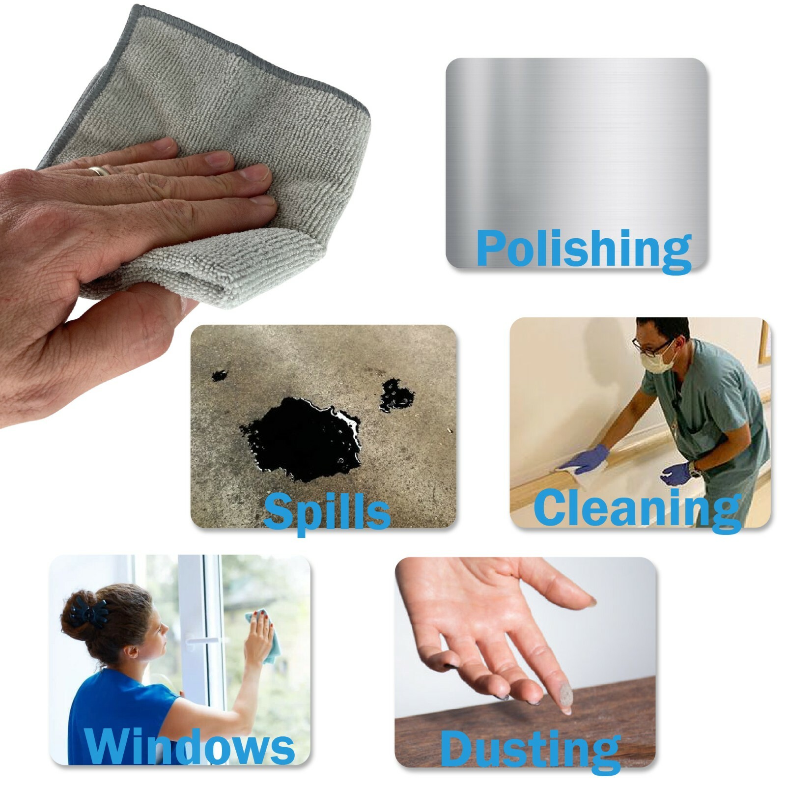 12 pack Antibacterial Silver Shield Microfiber Cloth 12″x12″ 300 GSM Odor Free!