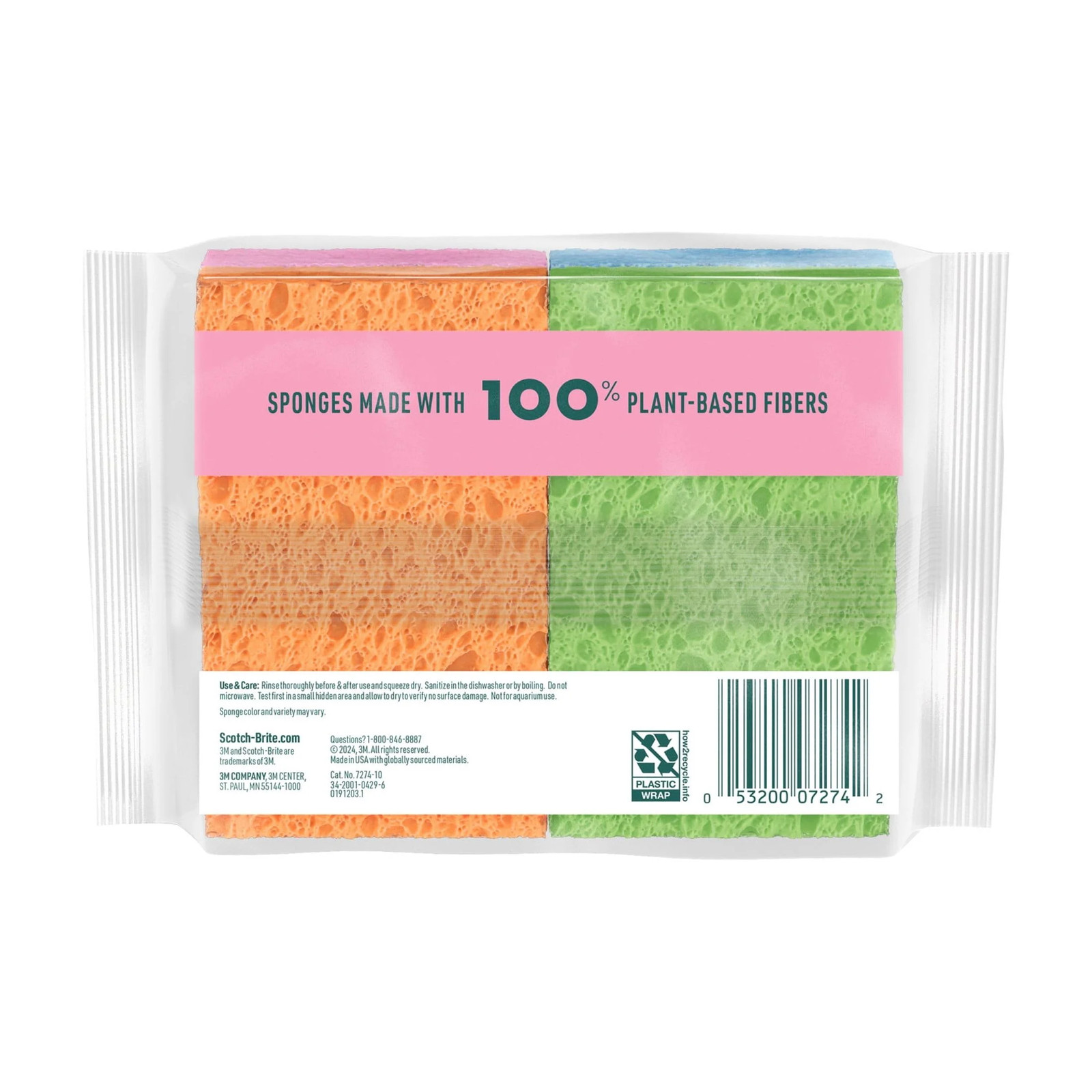 Scotch-Brite Multi-Purpose Sponges, Highly Absorbent, 6 Sponges