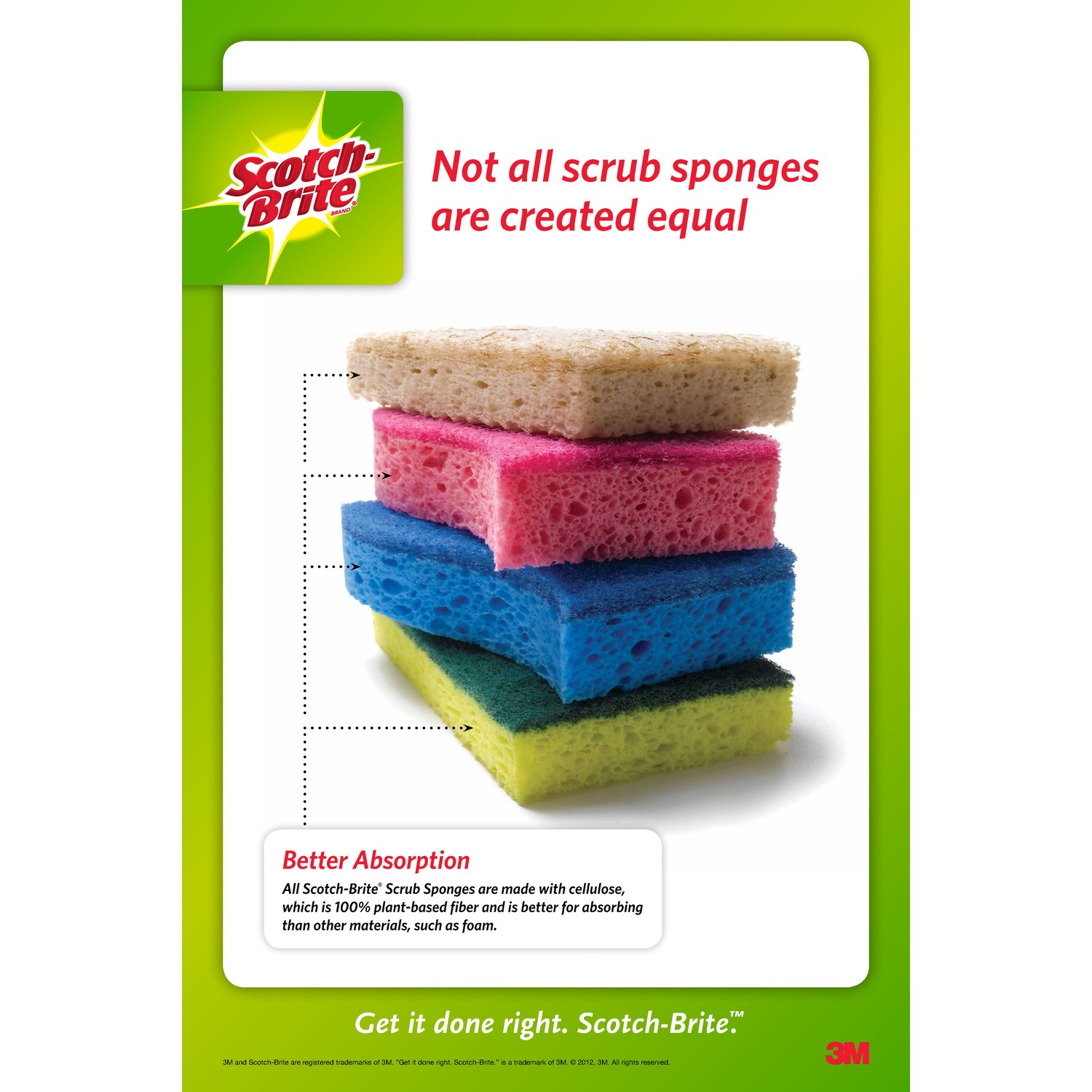 Scotch-Brite 425 Nylon Heavy Duty Household Scrub Sponge 4.5 L in. (Pack of 12)