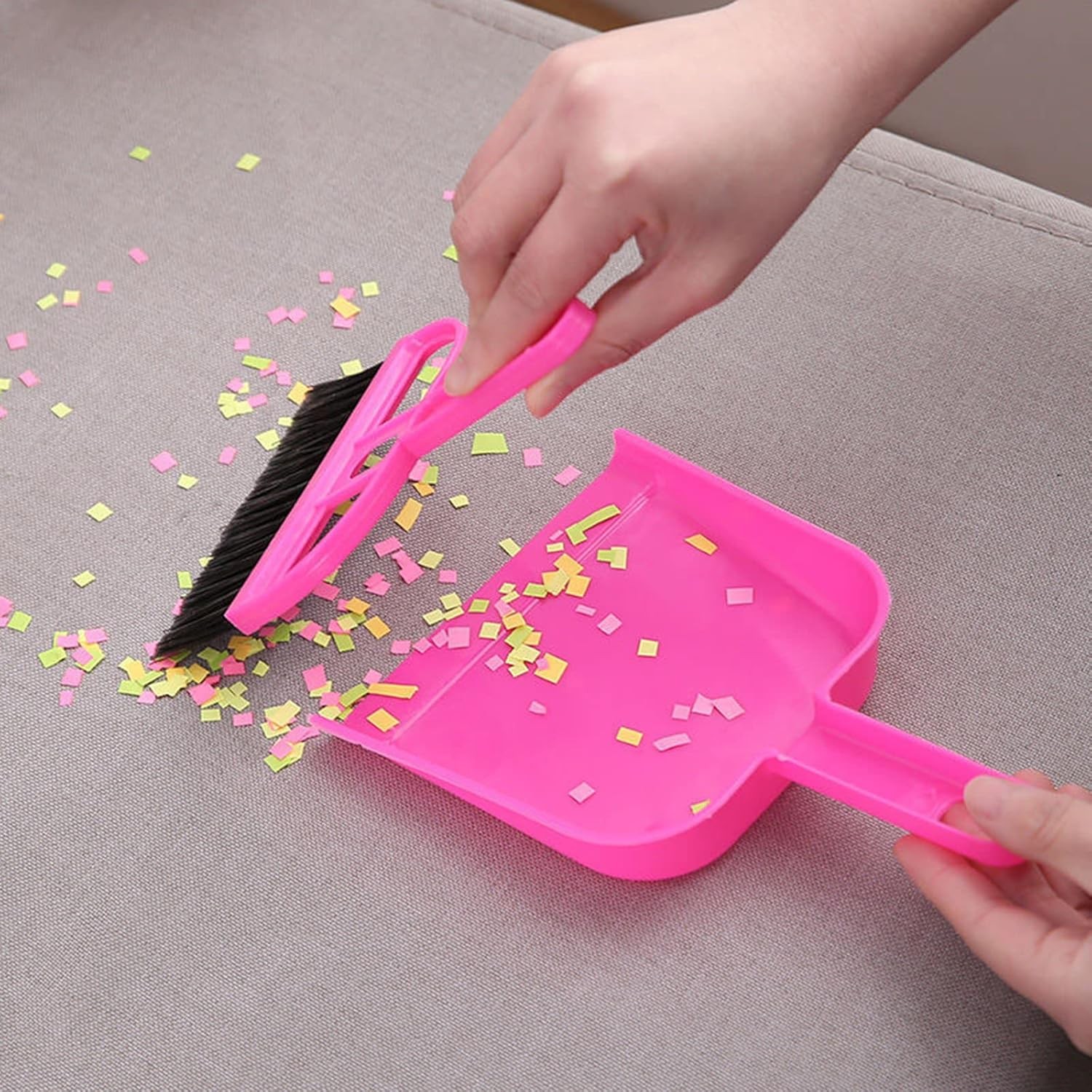 TOPZEA 6 Pack Mini Dust Pan and Brush Set, Pink, Blue, Multicolor, Green