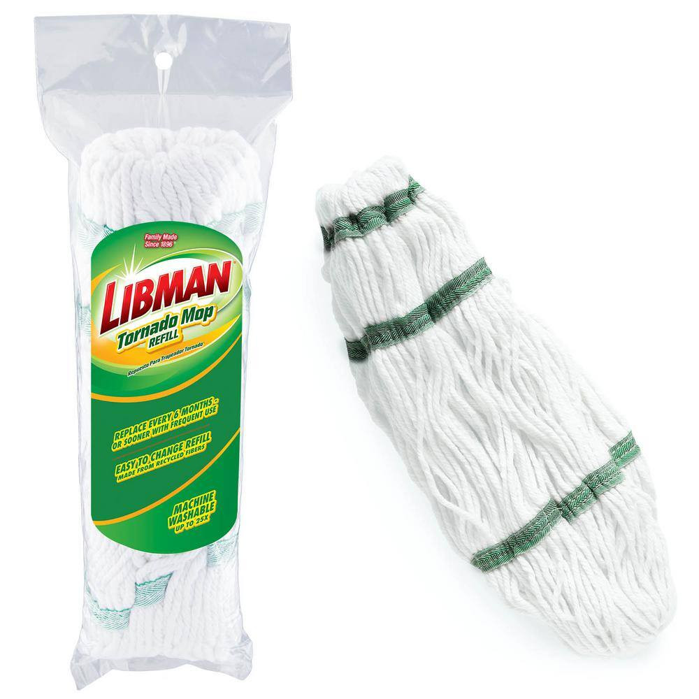 Libman Tornado Mop Refill 2 Pack Cotton Blend Twist Mop Head Washable Reusable