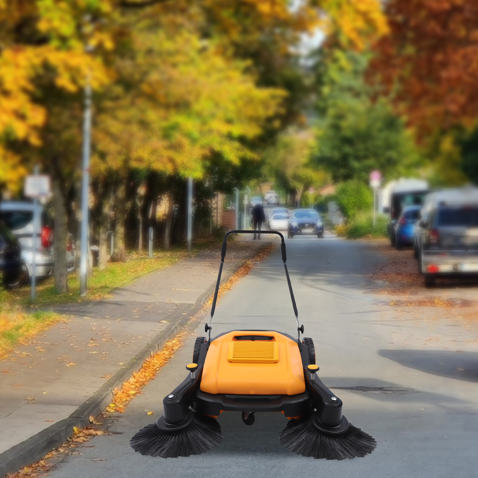 41” Walk-Behind Sweeper Street Pavement Sweeping Broom Floor Road Cleaner