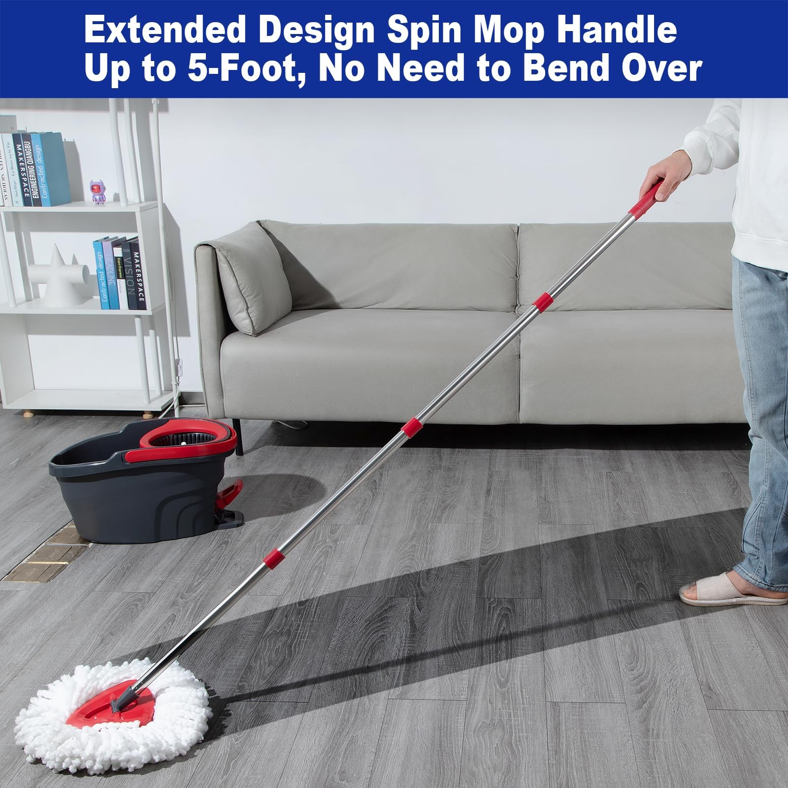 Spin Mop Replacement Handle Compatible with O Cedar Red – Germany Screw
