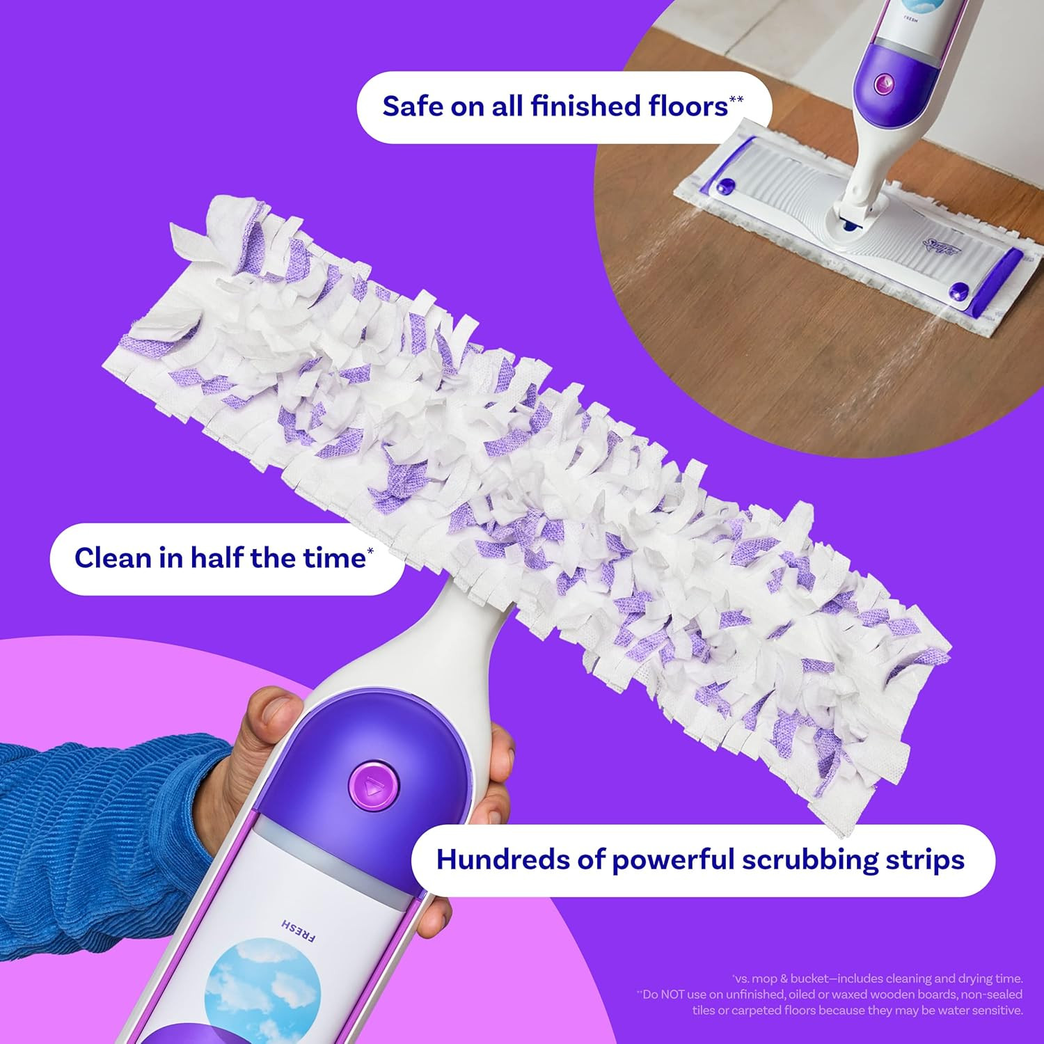 Power Mop Refill Pack, Floor Cleaner for Mopping Tile, Vinyl, Laminate, Wood in