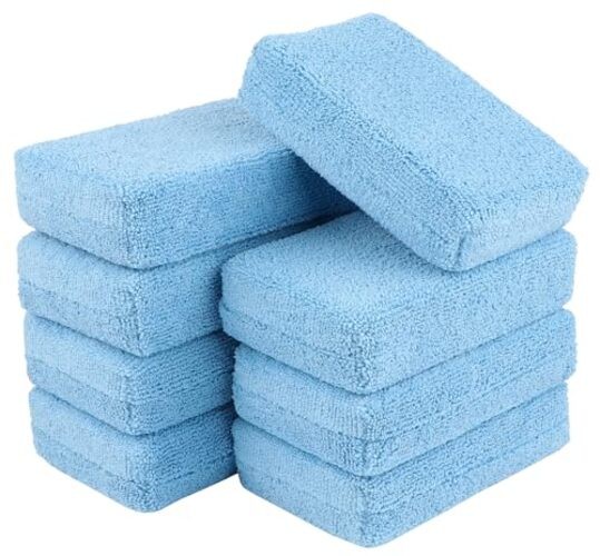 Microfiber Applicator Pad-8Pack, Car Wash Sponge, Premium 8 PK Light Blue