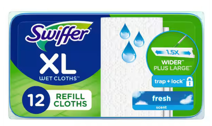🧹 Swiffer XL Wet Mopping Cloth Refills 72 Ct Fresh Scent Case 🌿
