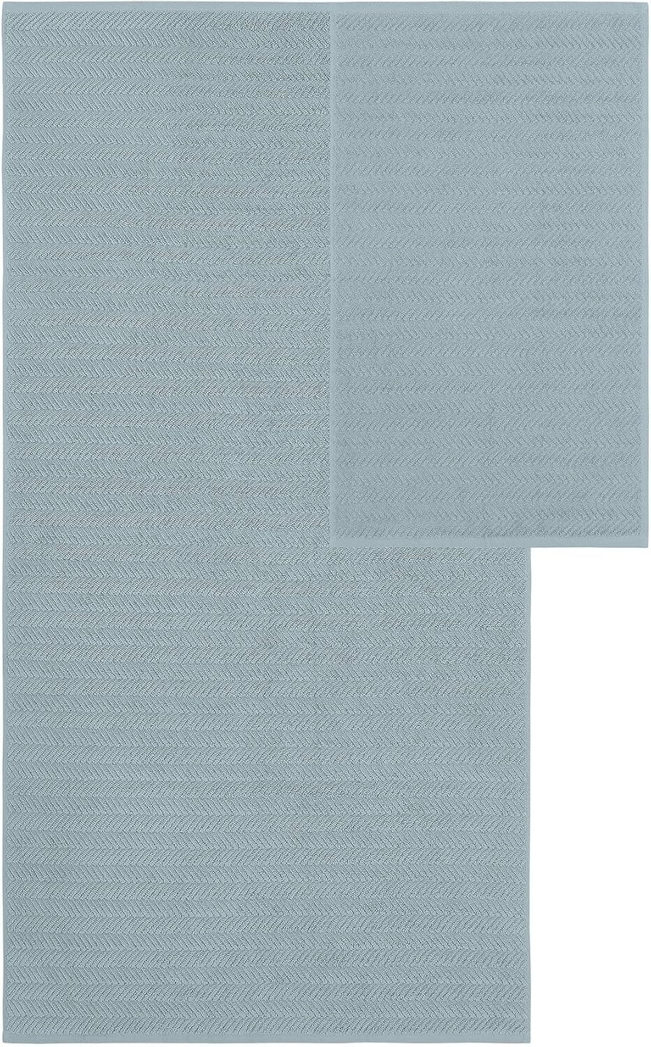 Otis 6-Piece 100% Cotton Towel Set – Zero Twist Jacquard Chevron – Includes 2