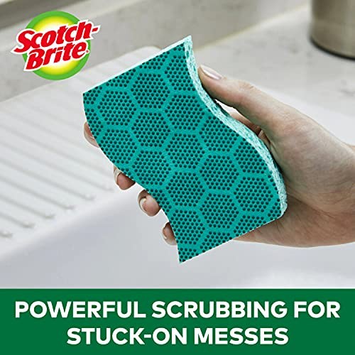 Scrub Dots Heavy Duty Sponge, Powerful Scrubbing, Rinses 3 Count (Pack of 1)