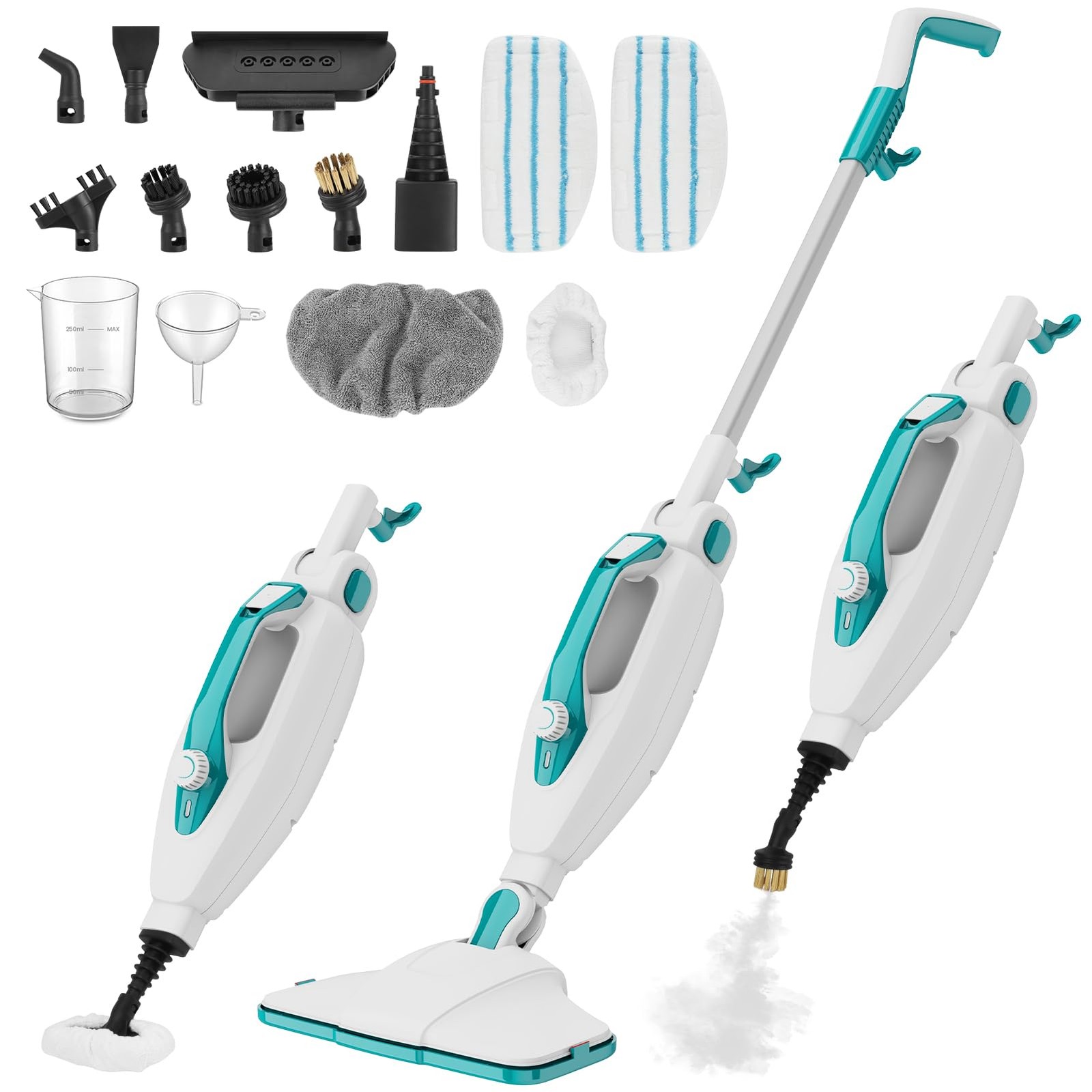 10-in-1 Steam Mop & Handheld Cleaner – 1550W, Multi-Purpose for Floors & Windows