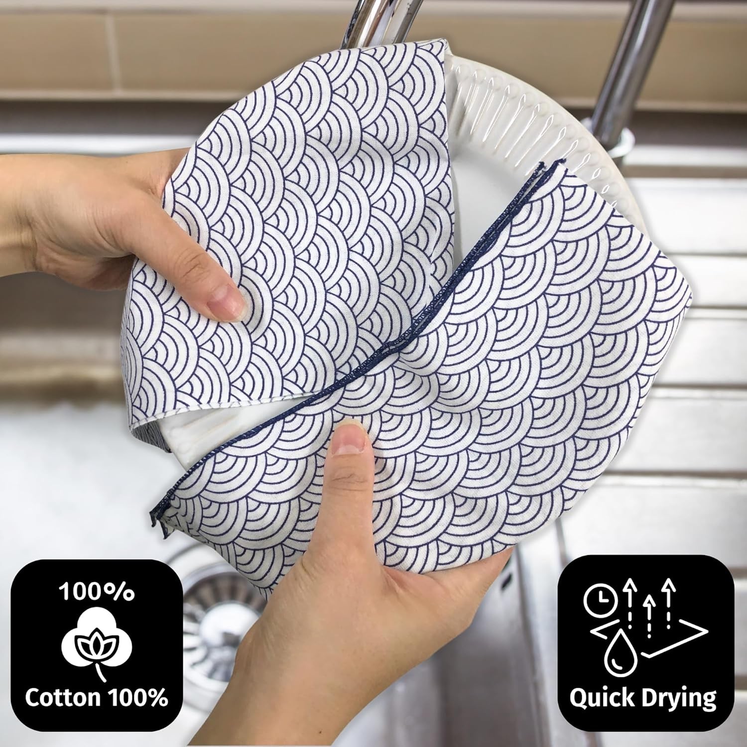 Tenugui Traditional Towel Made in Japan Fray Prevention 100% Cotton Eco Friendly