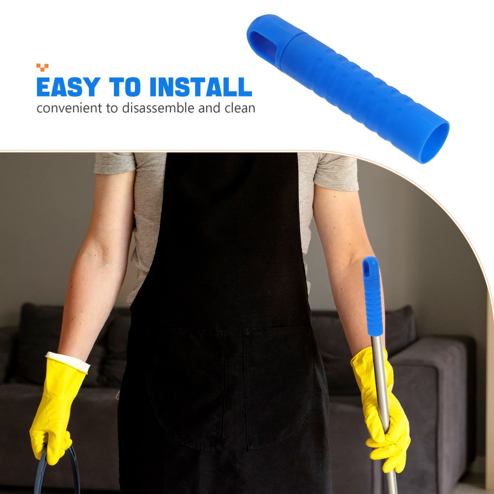 5Pcs Reusable Blue Mop Handle Grip Replacement Durable Plastic Comfortable Grip