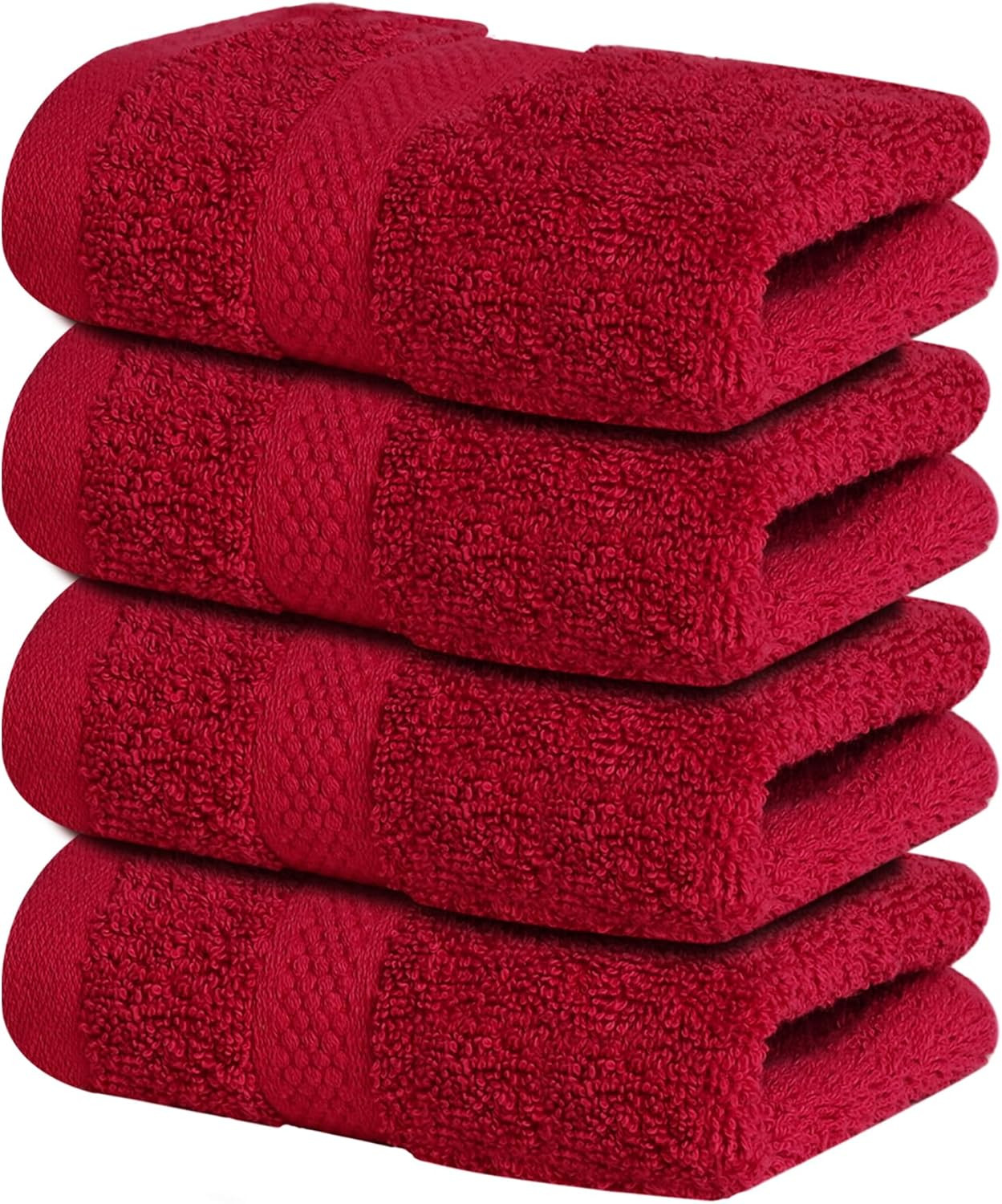 Infinitee Xclusives 100% Cotton Luxury Wash Cloths – Pack of 12, Brilliant White