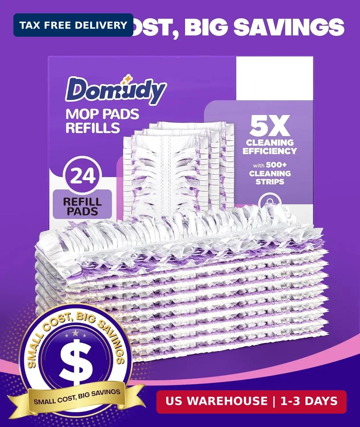 5X Cleaning Power Mop Refills for Swiffer Power Mop, 500+ Strips Multi-Surface P