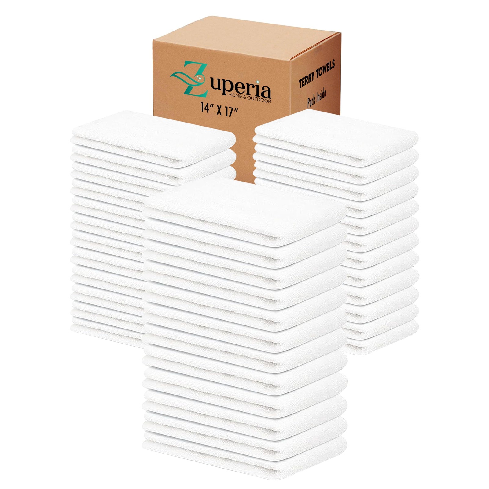 Terry Towels Pack of 120 (14″ X 17″ Inches) 100% Cotton Terry Barmop Towels -…