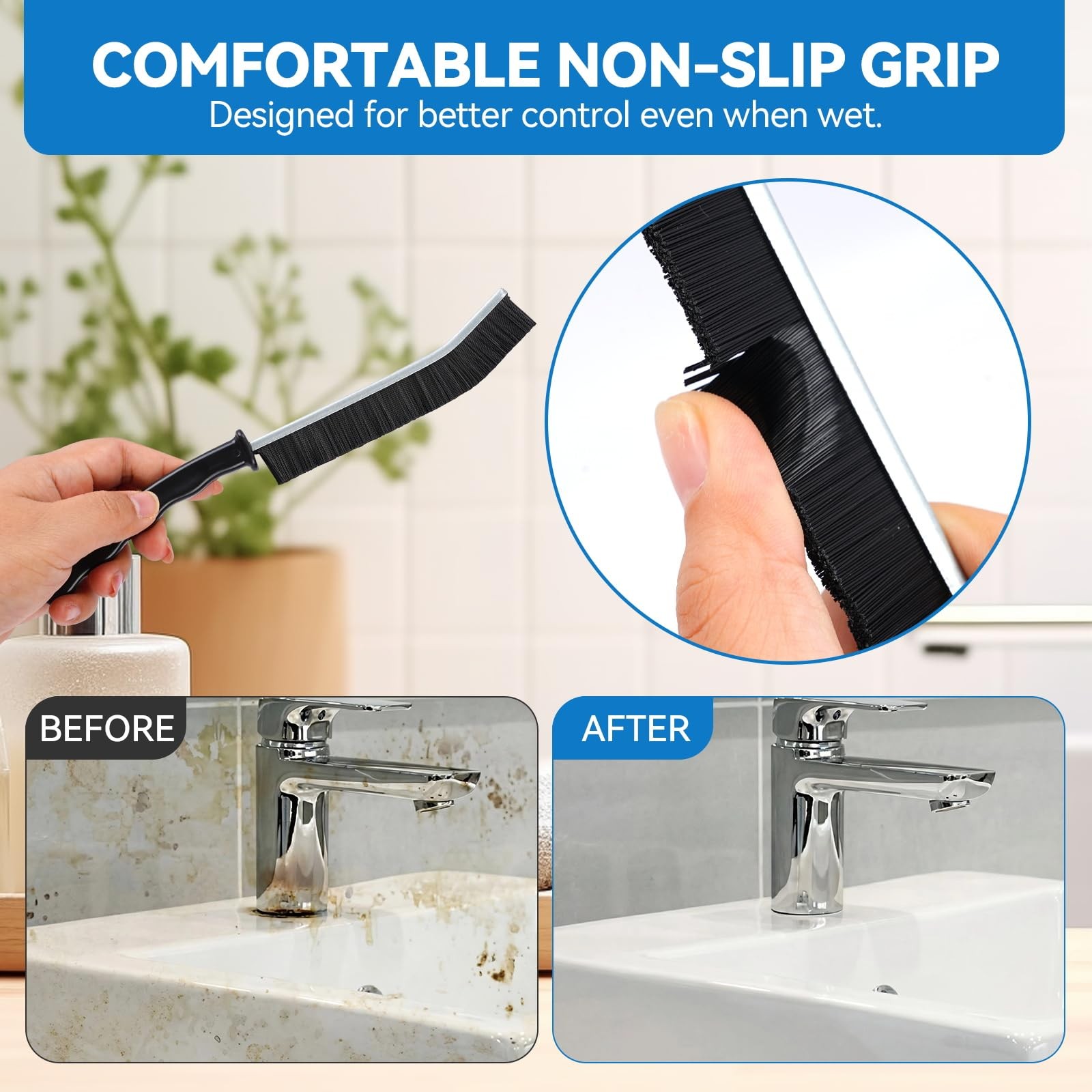 YUNWEIXU 10-Pack Crevice Cleaning Brush Set for Tight Spaces inch, Multicolor