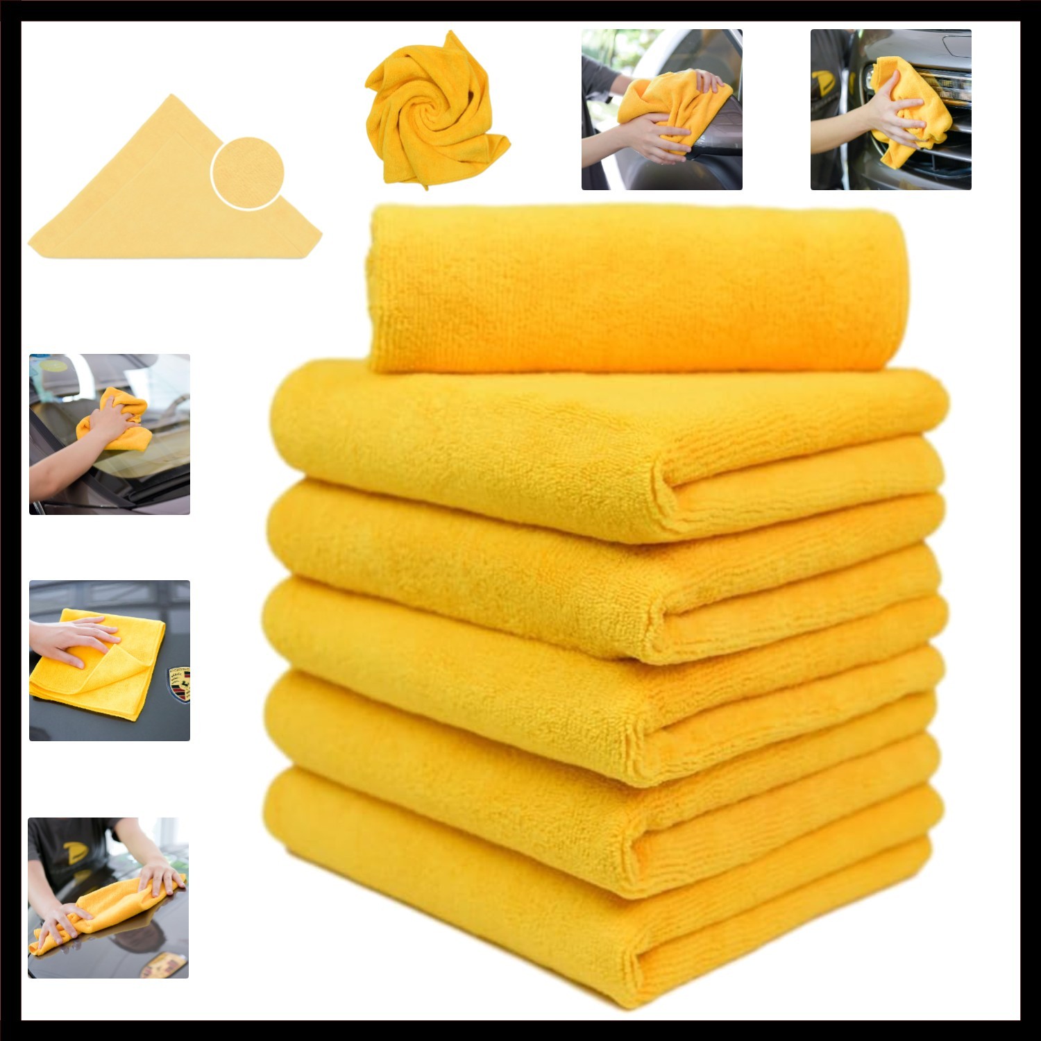CARCAREZ Premium Microfiber Detailing Towels, 340 GSM Lint Free Car Buffing…