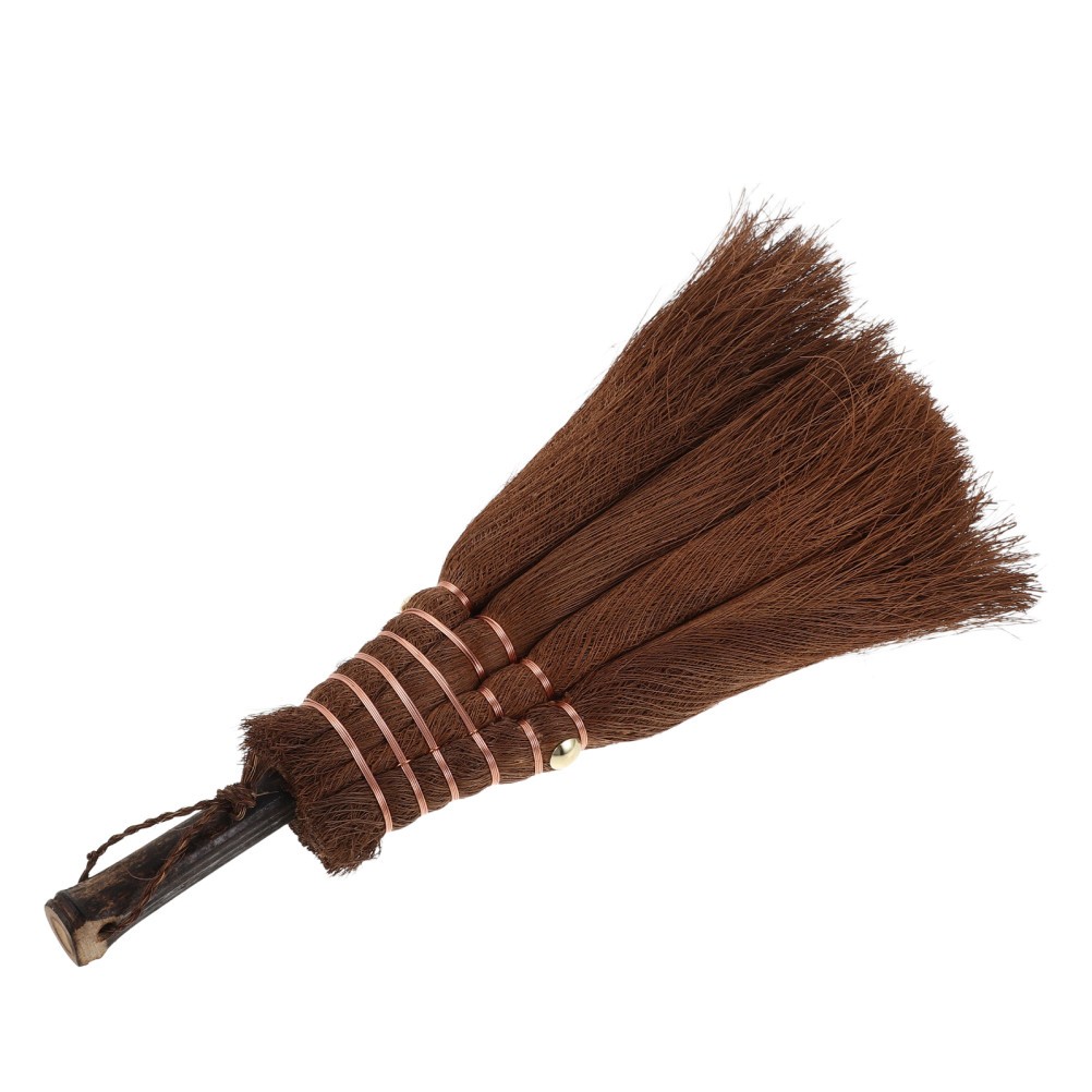 Mini Palm Whisk Broom For Desk Japanese Tea Ceremony Cleaning Tool Brown