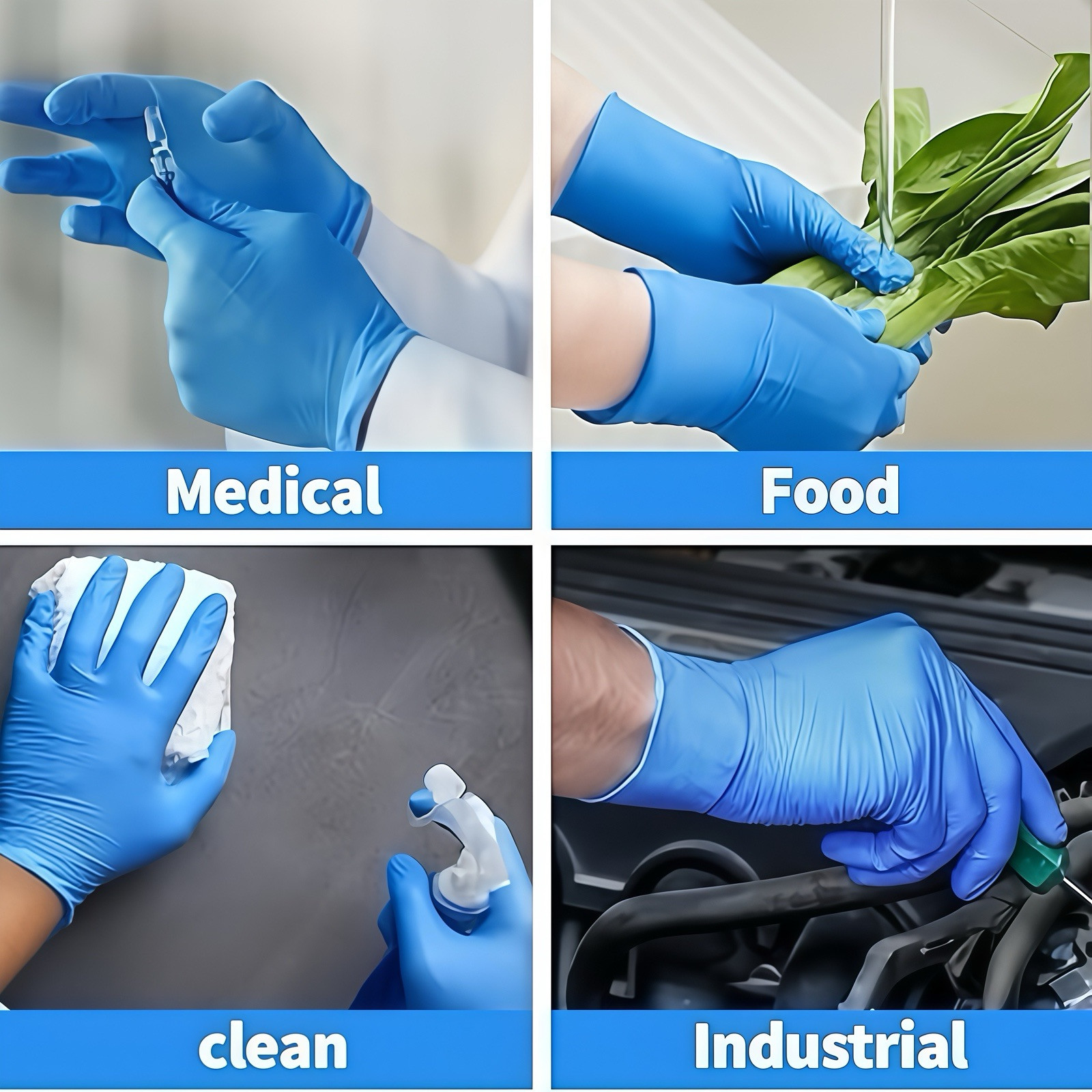 Disposable Gloves Latex-Free Blue Gloves [1000-Count ) Fast Free Shipping USA