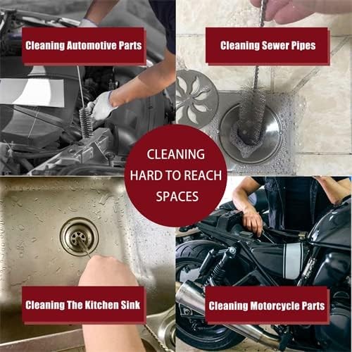 16in Stainless Steel Pipe Brush 8 Pack for Tube Bottle Auto Parts Cleaning