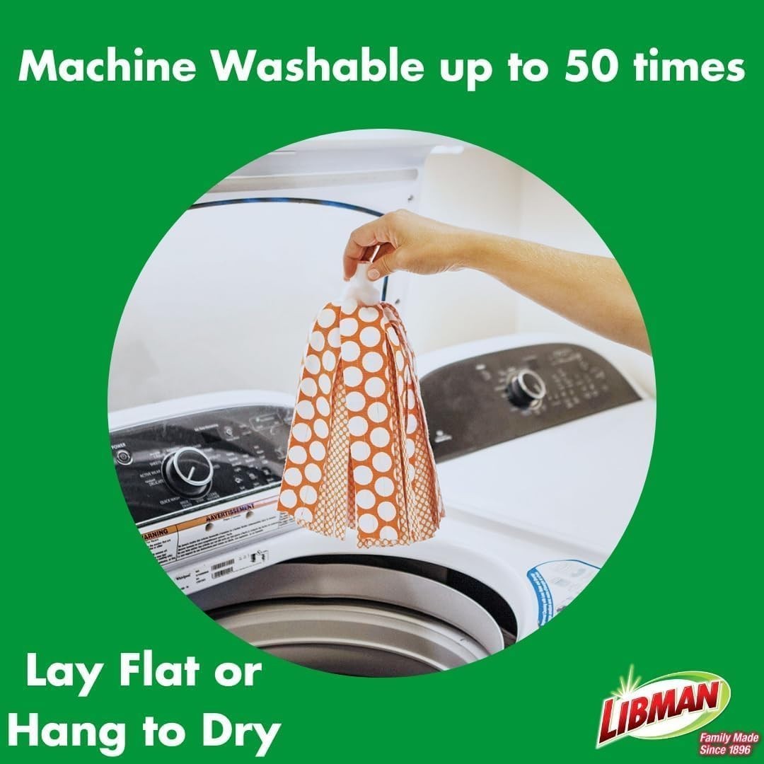 Libman Wonder Mop Head Replacement | Absorbent Microfiber | Self Red & White