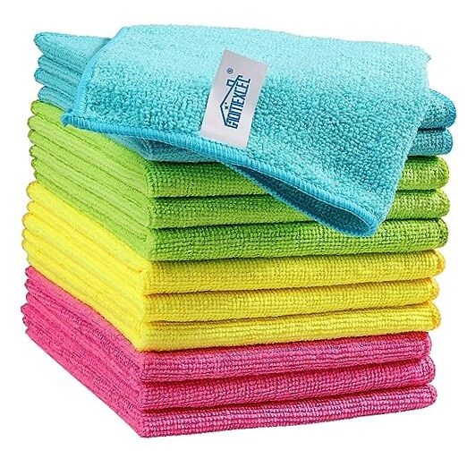 Pack of 12 Multicolor Microfiber Cloths 210GSM – 11.5″x11.5″