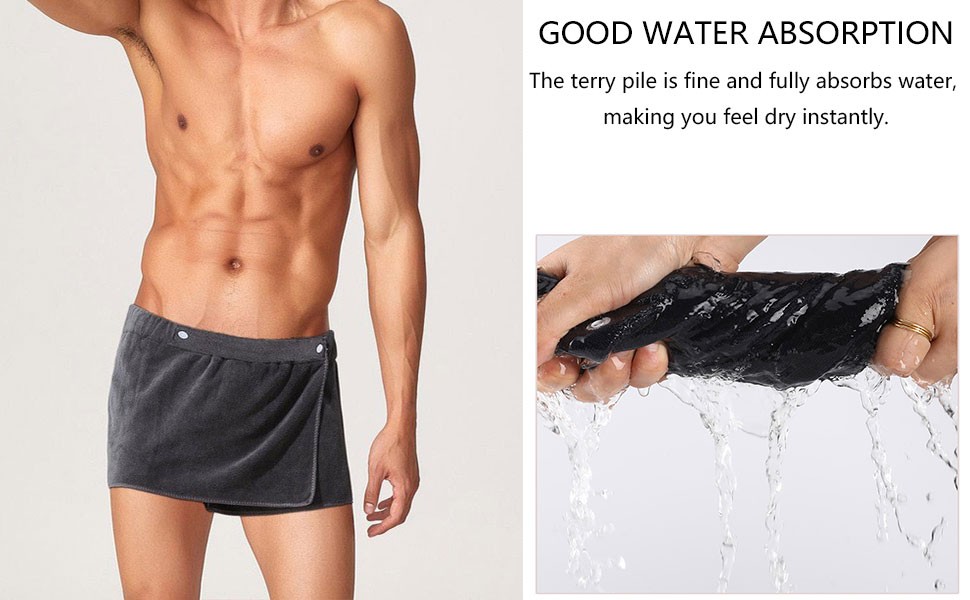 Men Soft Wearable Bath Towel Short Pants Soft Mircofiber Swimming Beach Towel