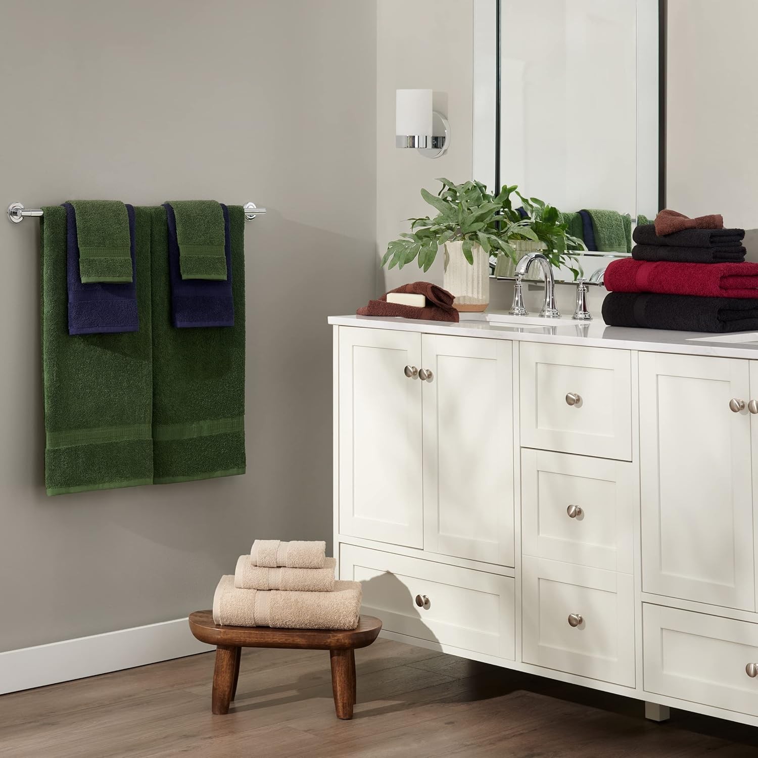 Arkwright True Color Solid Bath Towels – Soft 100% Cotton Bathroom Towel Set of