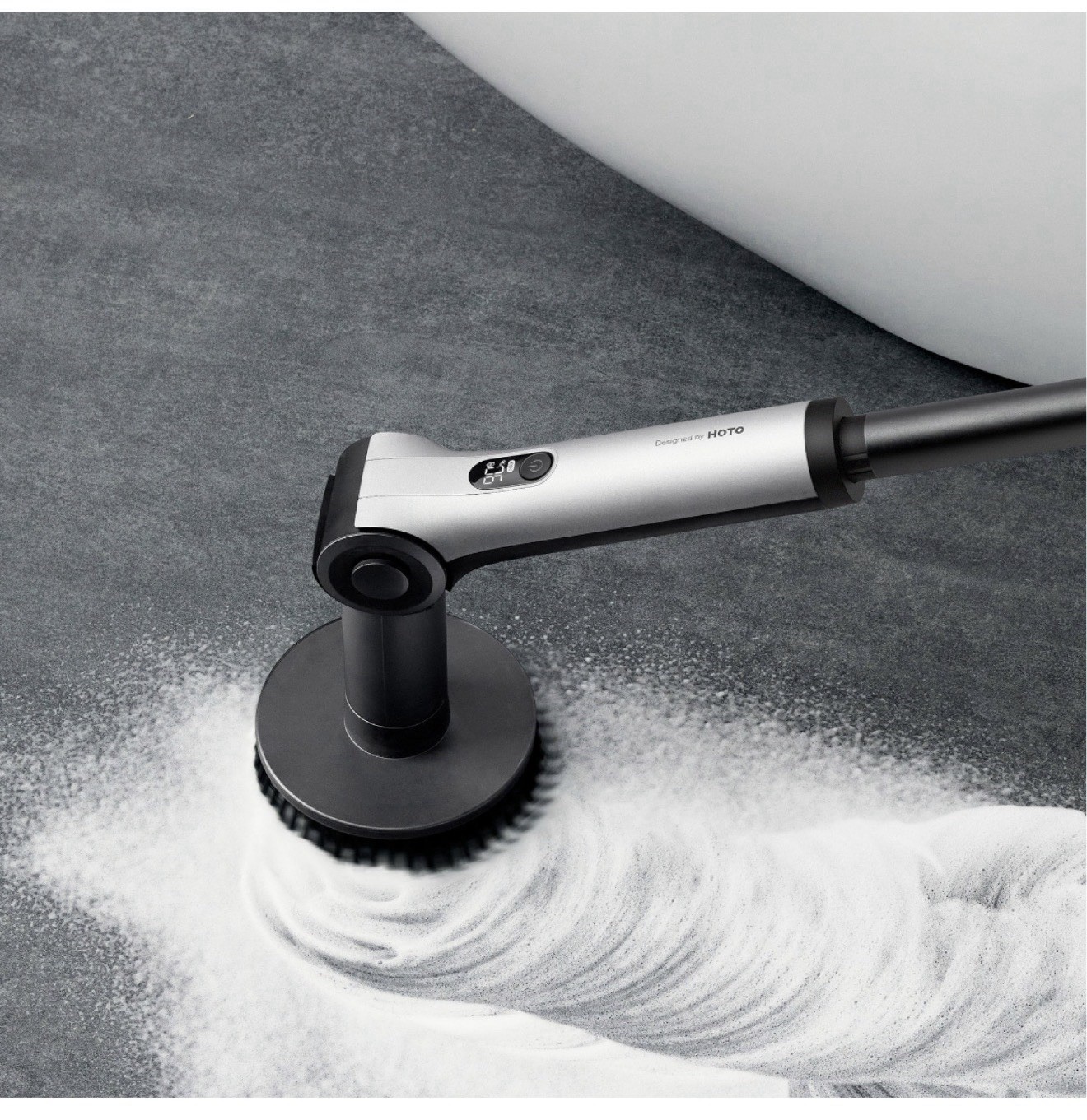 HOTO Flexi Cordless Spin Scrubber w Telescoping Handle 8 Attachments NEW (40B)