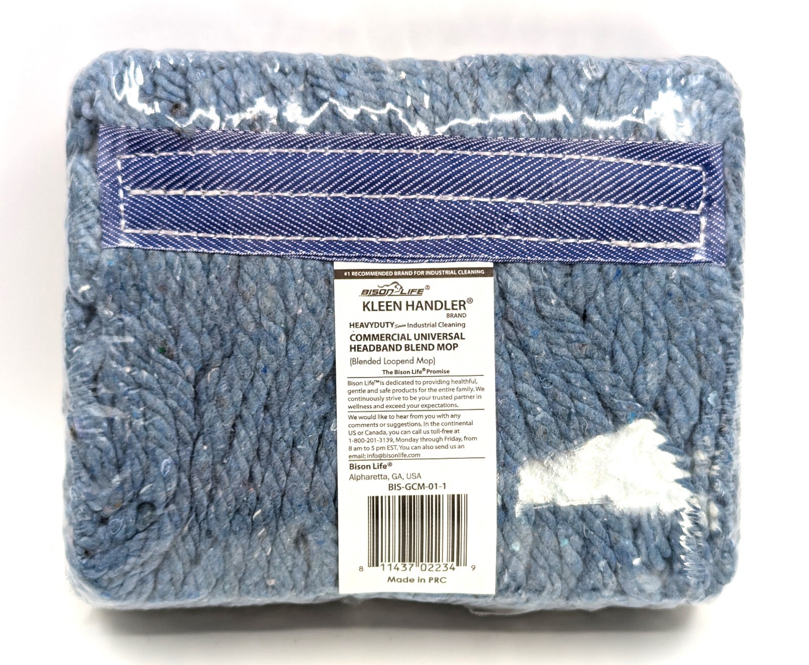 3 Kleen Handler Commercial Mop Head Refills, 6” Universal Headband, Cotton Blend