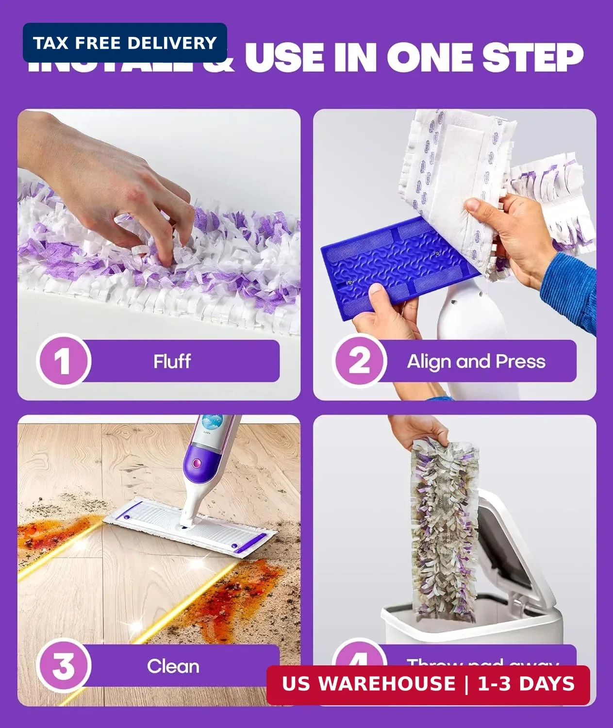 5X Cleaning Power Mop Refills for Swiffer Power Mop, 500+ Strips Multi-Surface P