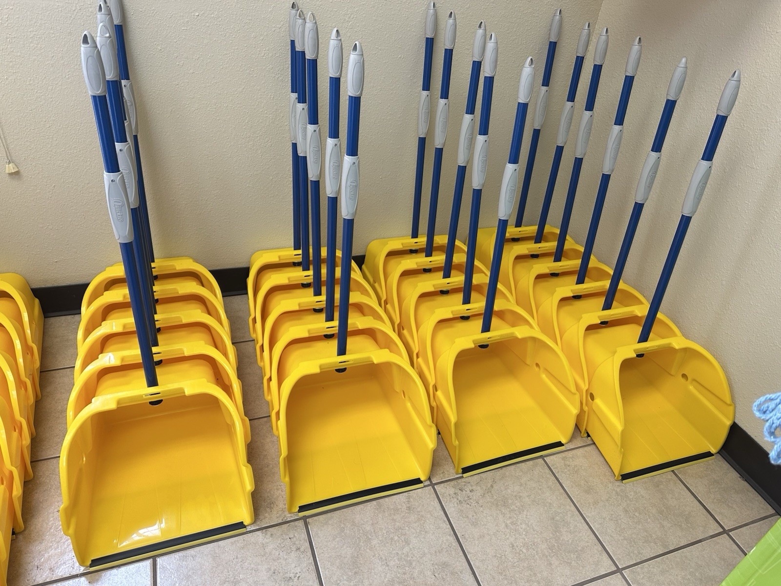 Quickie Non-Tilt Large Yellow Dustpans with Metal Handles – LOCAL PICKUP ONLY