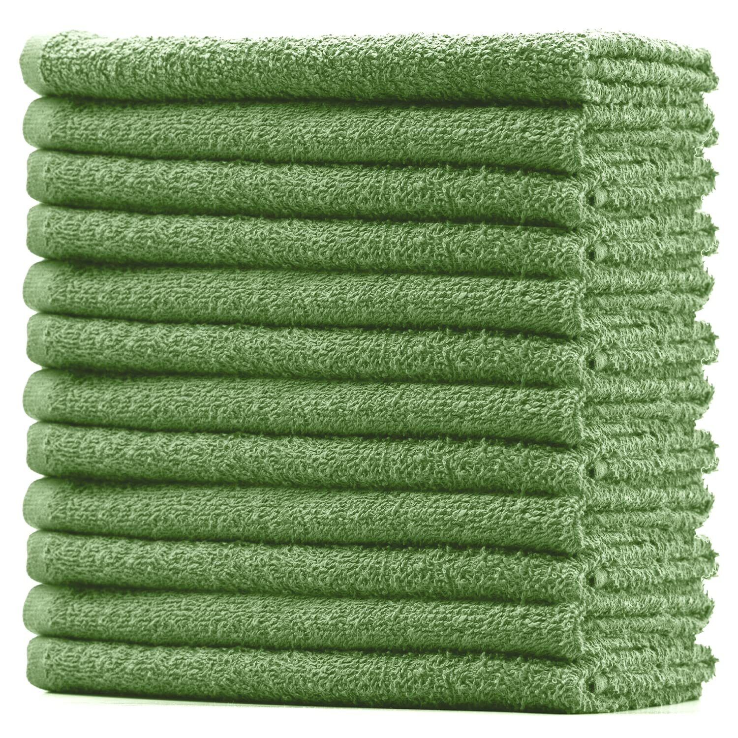 100% Cotton Bar Mop Kitchen Towels 16×19 Inches Pack Of 12 350 Gsm Sage Green “