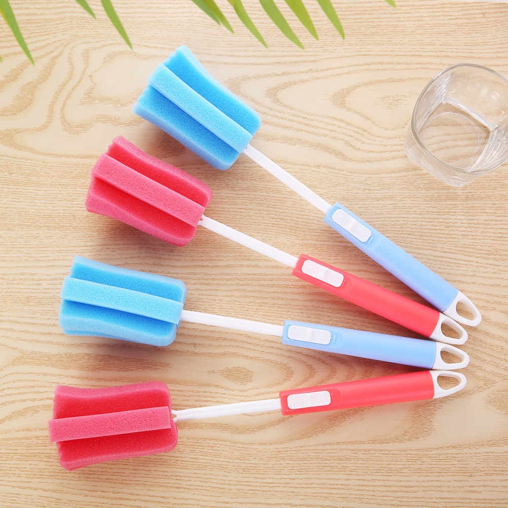 Sponge Bottle Brush with Easy Grip Handle for Glass and Feeding Bottle Use