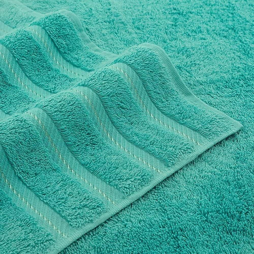 Lightweight Turquoise Stylish 4 Piece Beach Towel Set, Extra Soft Plush, Linen